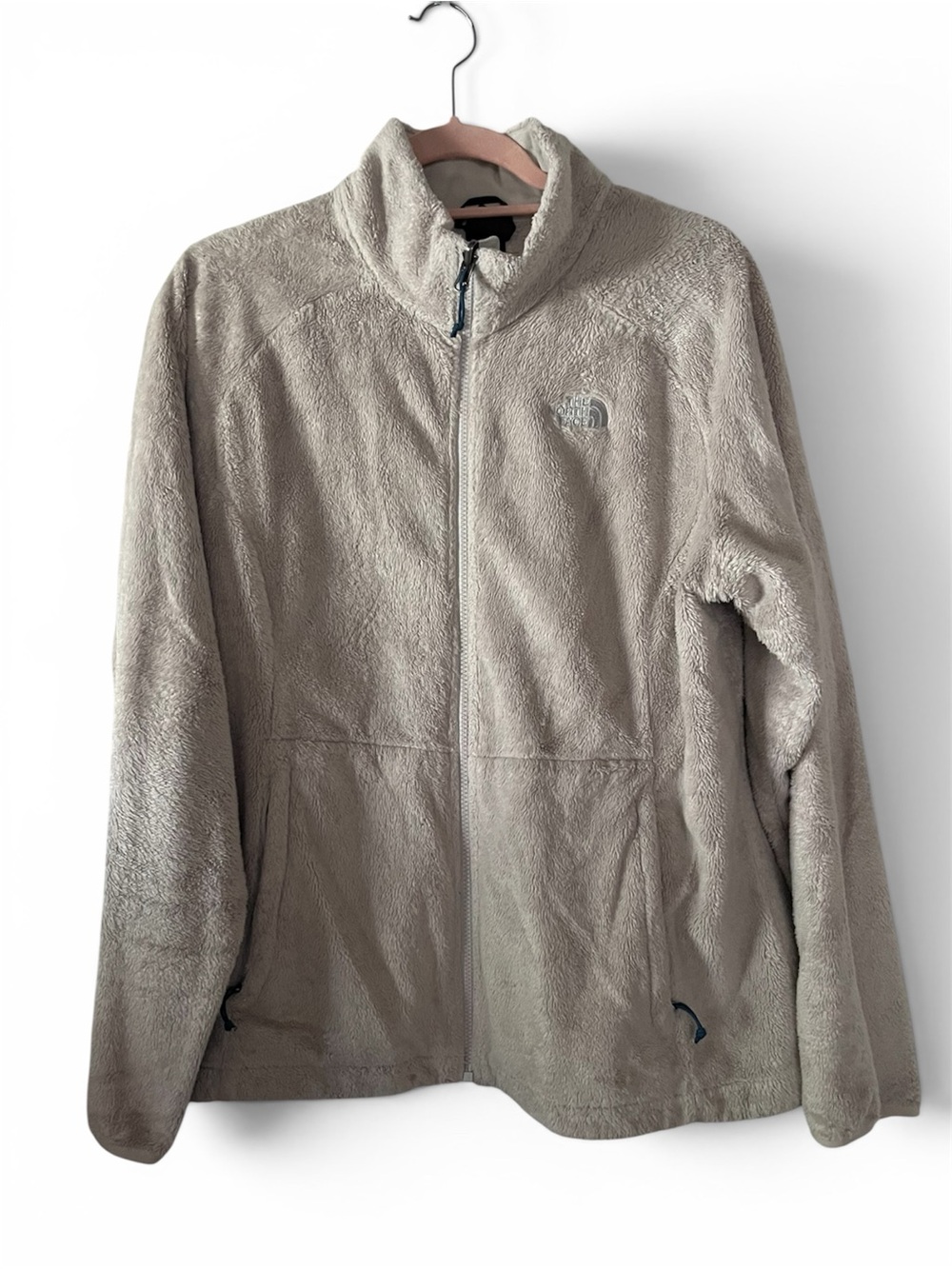 The North Face Women's SzXL Tan Plush Full-Zip Teddy Jacket